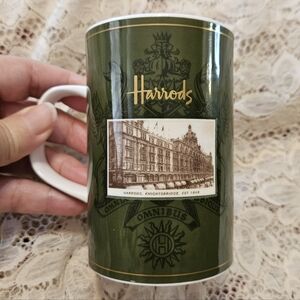 Harrods Knightsbridge Olive Green Mug Bone China Made in England